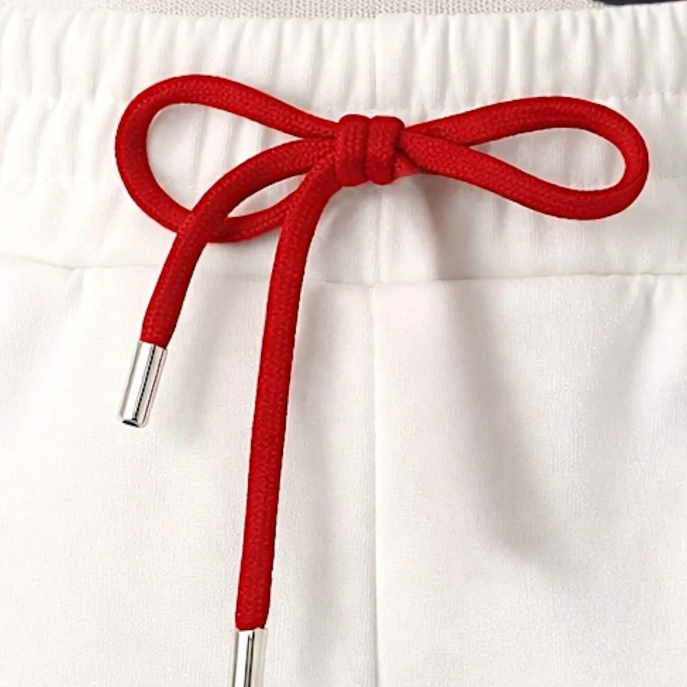New Y2K White & Red 2-Piece Tracksuit Pants Set